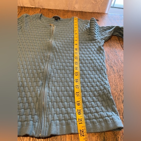 ANN TAYLOR zip up  blue cardigan size S - Picture 5 of 9